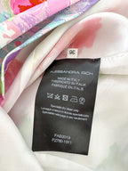 ALESSANDRA丰富花卉印花塔夫绸蝴蝶结前褶饰迷你连衣裙