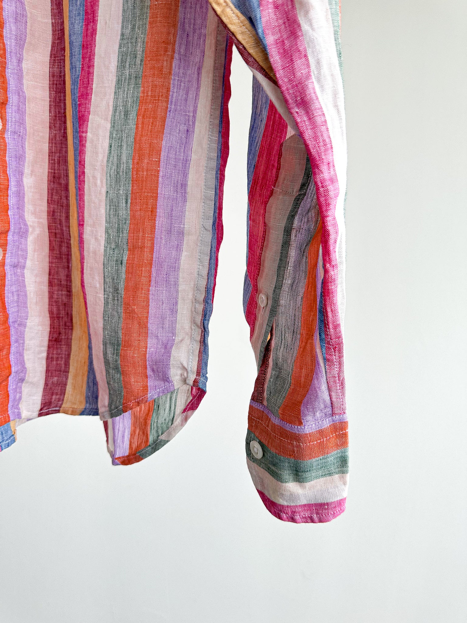 Drake's Linen Pastel Striped Shirt - House Of Huntington