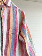 Drake's Linen Pastel Striped Shirt - House Of Huntington