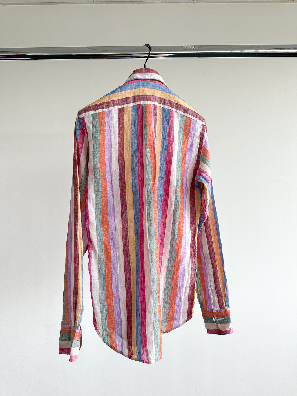 Drake's Linen Pastel Striped Shirt - House Of Huntington