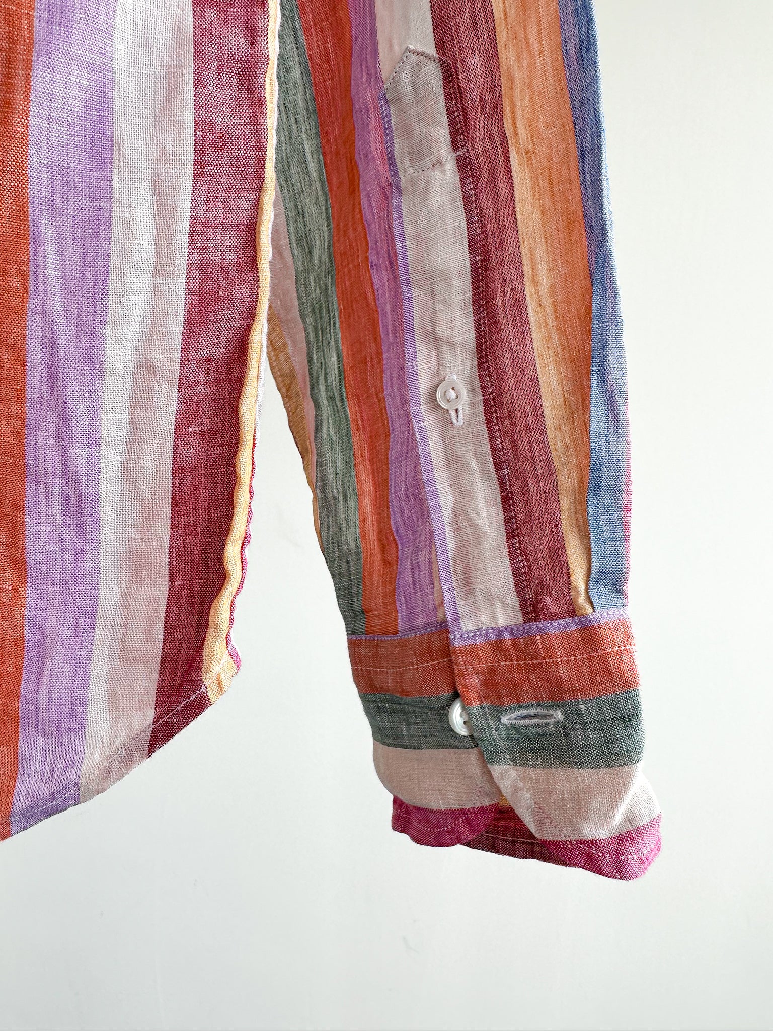 Drake's Linen Pastel Striped Shirt - House Of Huntington