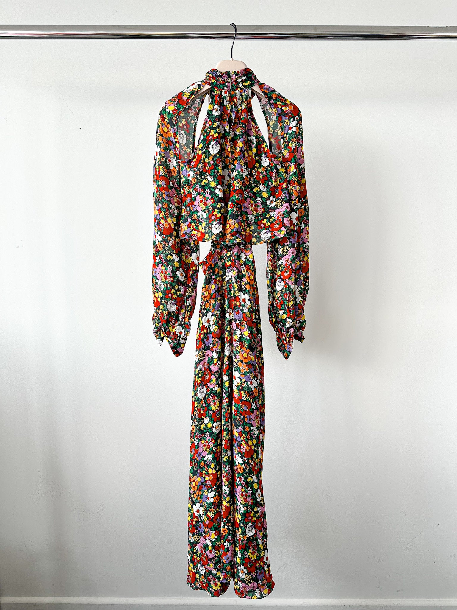 Christopher Kane Psych Floral Cut-Out Midi Dress