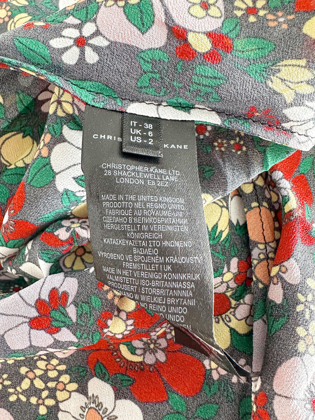 Christopher Kane Psych Floral Cut-Out Midi Dress