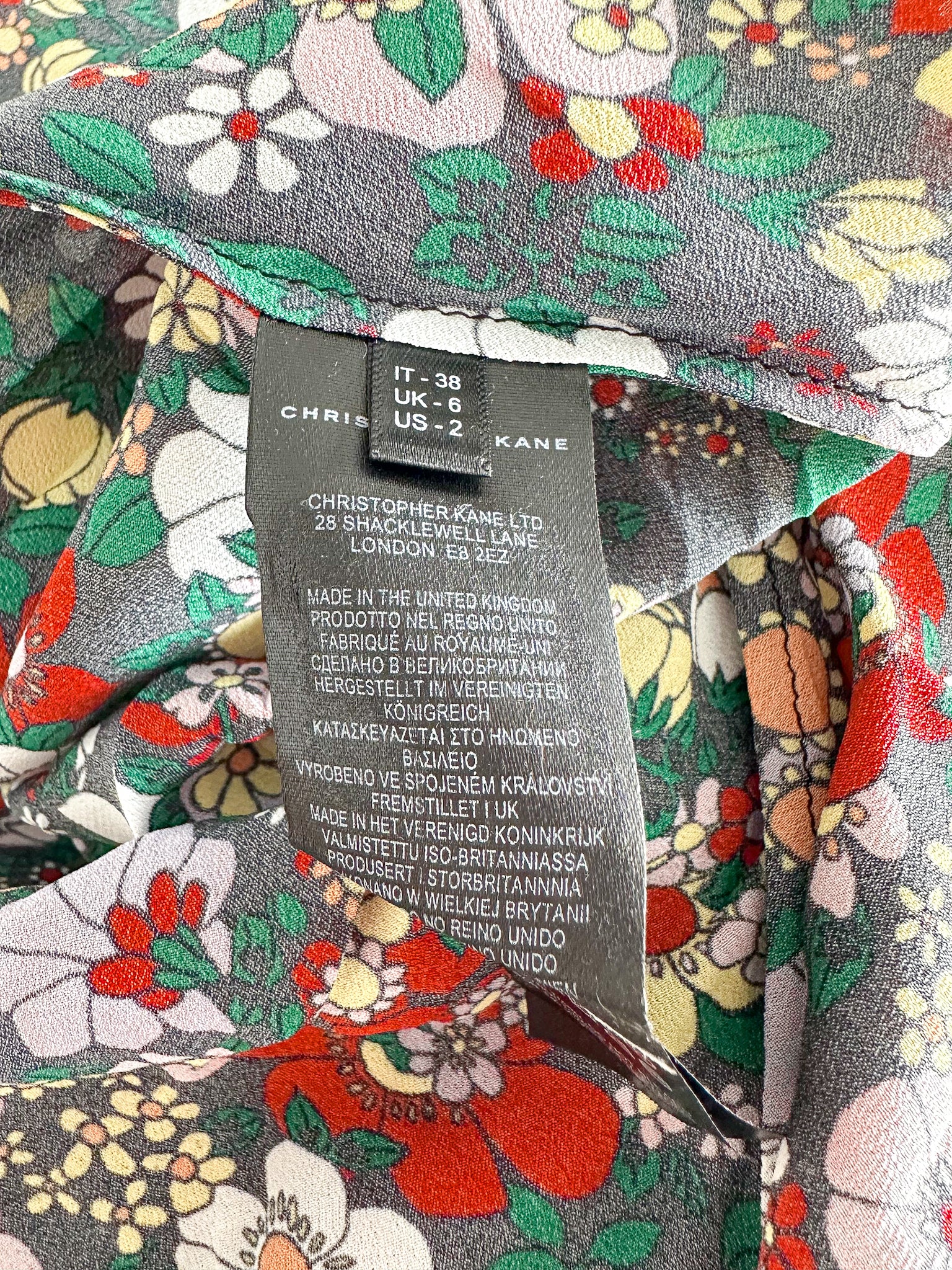 Christopher Kane Psych Floral Cut-Out Midi Dress