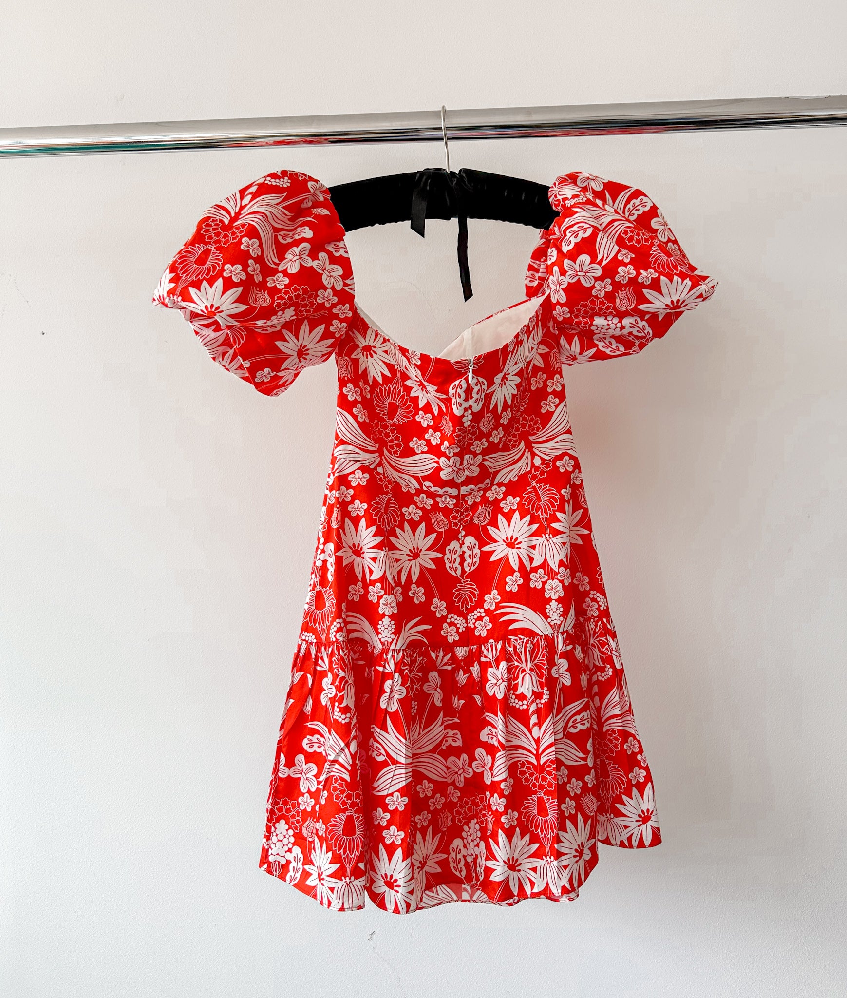 Borgo De Nor Ziggy Red Floral Off Shoulder Hemera Mini Dress