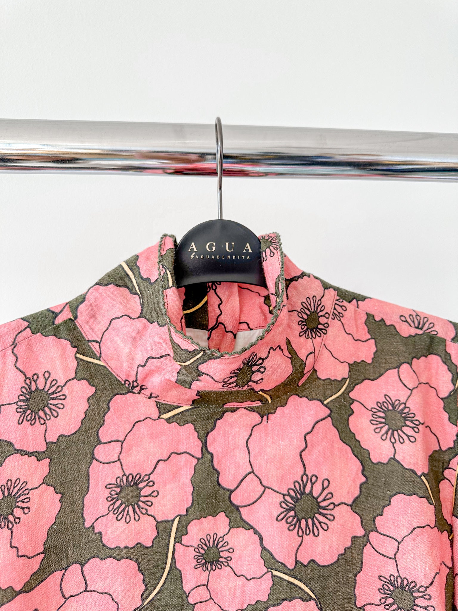 Agua by Agua Bendita Guaba Ruched Floral-Print Linen Mini Dress