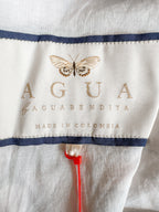 Agua by Agua Bendita Guaba Ruched Floral-Print Linen Mini Dress