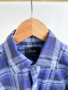 Drake's Navy Blue Checked Cotton Shirt - House Of Huntington