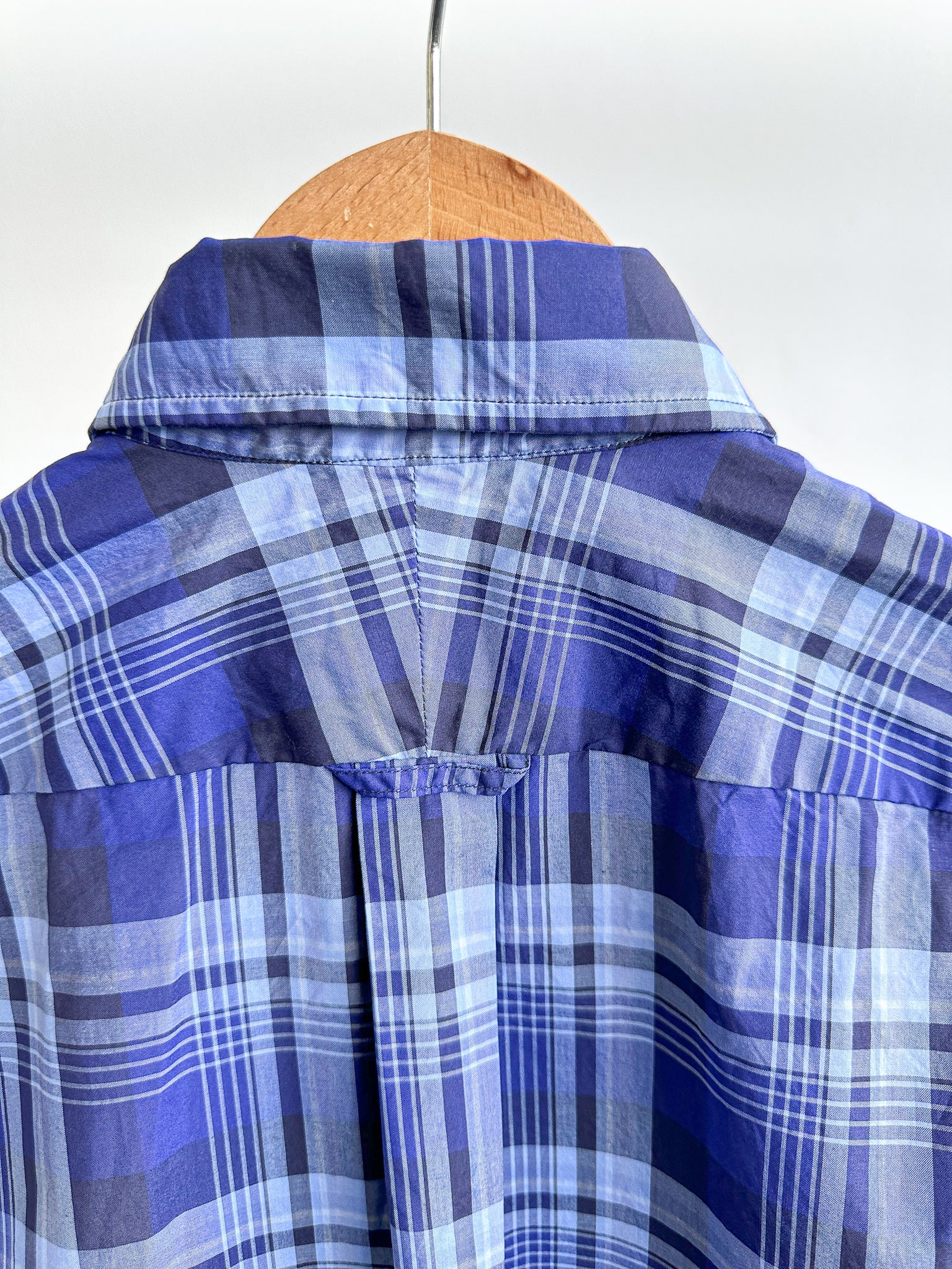Drake's Navy Blue Checked Cotton Shirt - House Of Huntington