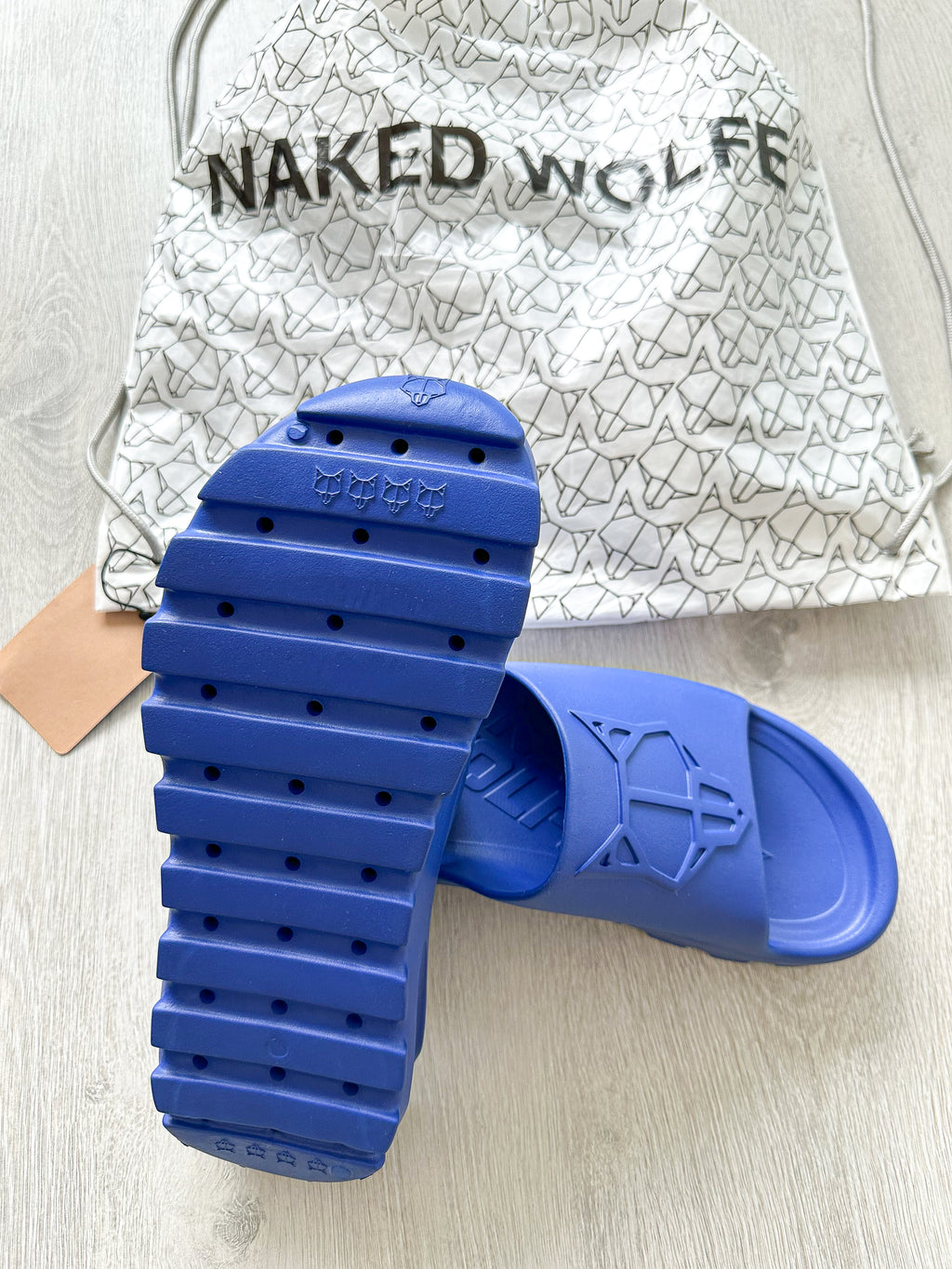 NAKED WOLFE Cobalt Blue Tommy Waterproof Sandals Slide - House Of Huntington