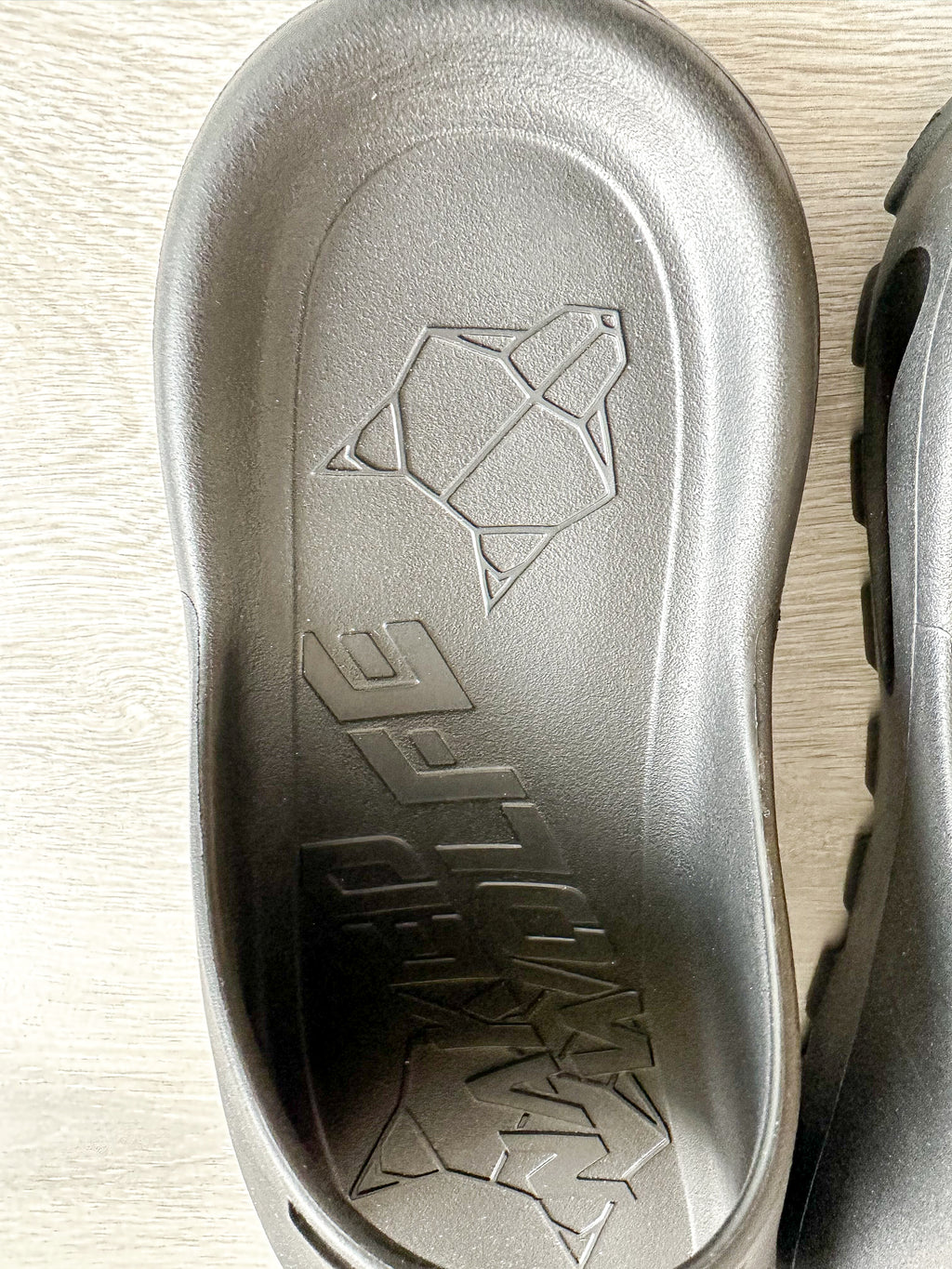 NAKED WOLFE Black Tommy Wold Embossed Waterproof Sandals Slides - House Of Huntington