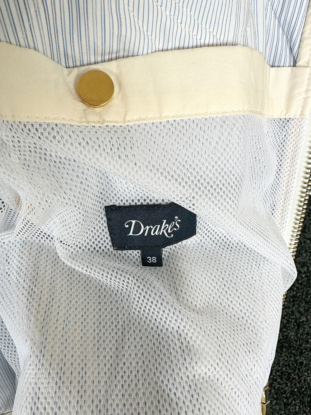 Drake's Tropical Liner Jacket SAMPLE in White - House Of Huntington