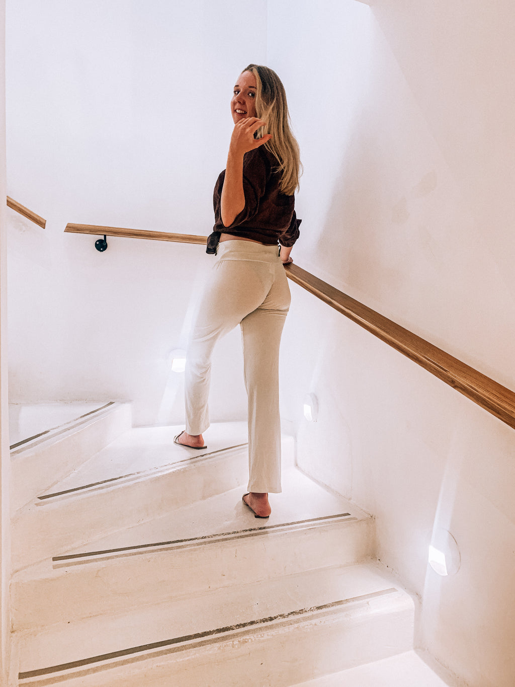 Pain De Sucre Ecru Soft Touch Stretch Waist Trousers in Brody