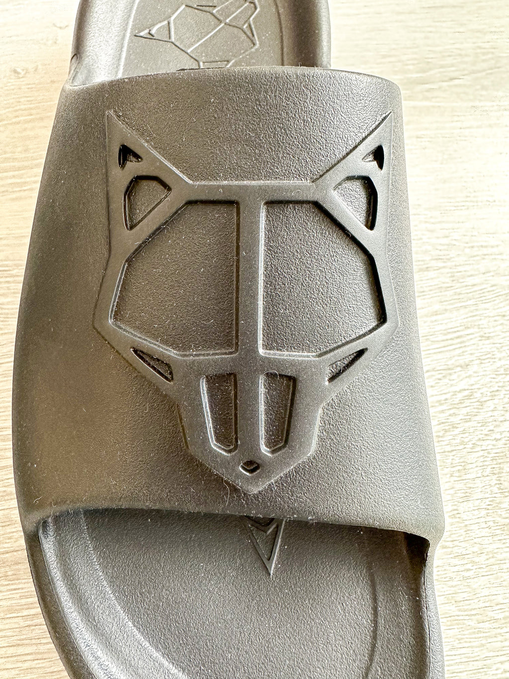 NAKED WOLFE Black Tommy Wold Embossed Waterproof Sandals Slides - House Of Huntington