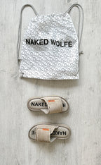 NAKED WOLFE Taupe Suede Alaska Sandals Slide - House Of Huntington