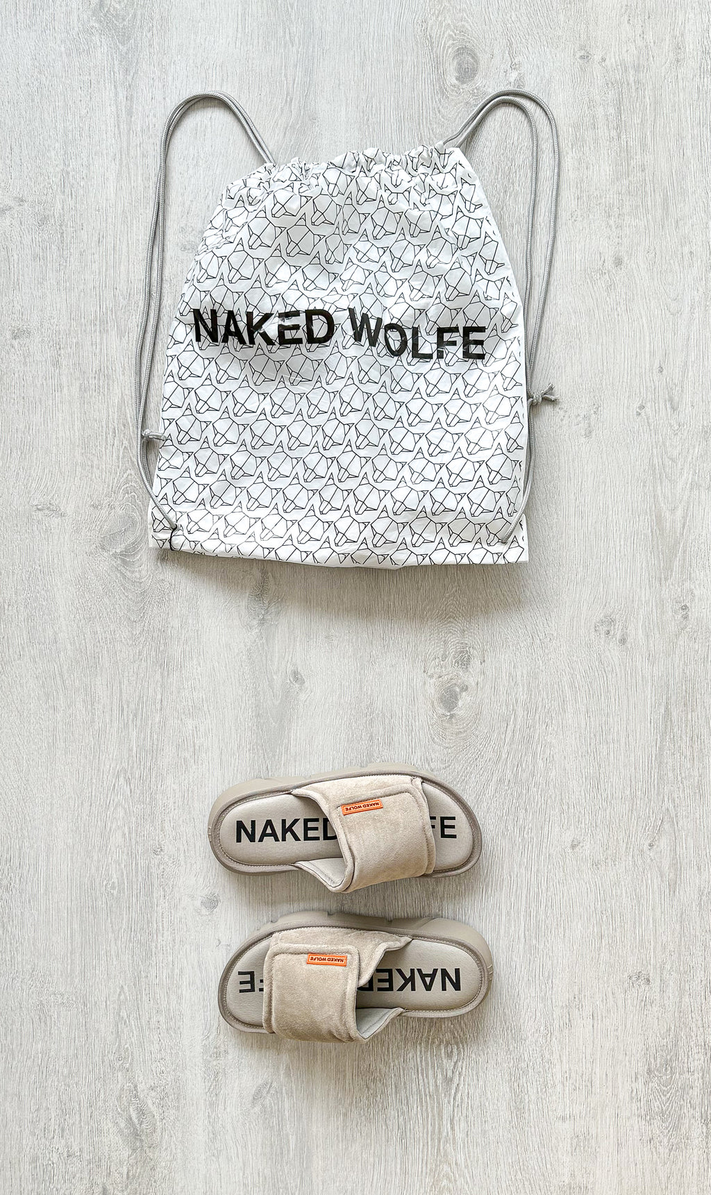 NAKED WOLFE Taupe Suede Alaska Sandals Slide - House Of Huntington