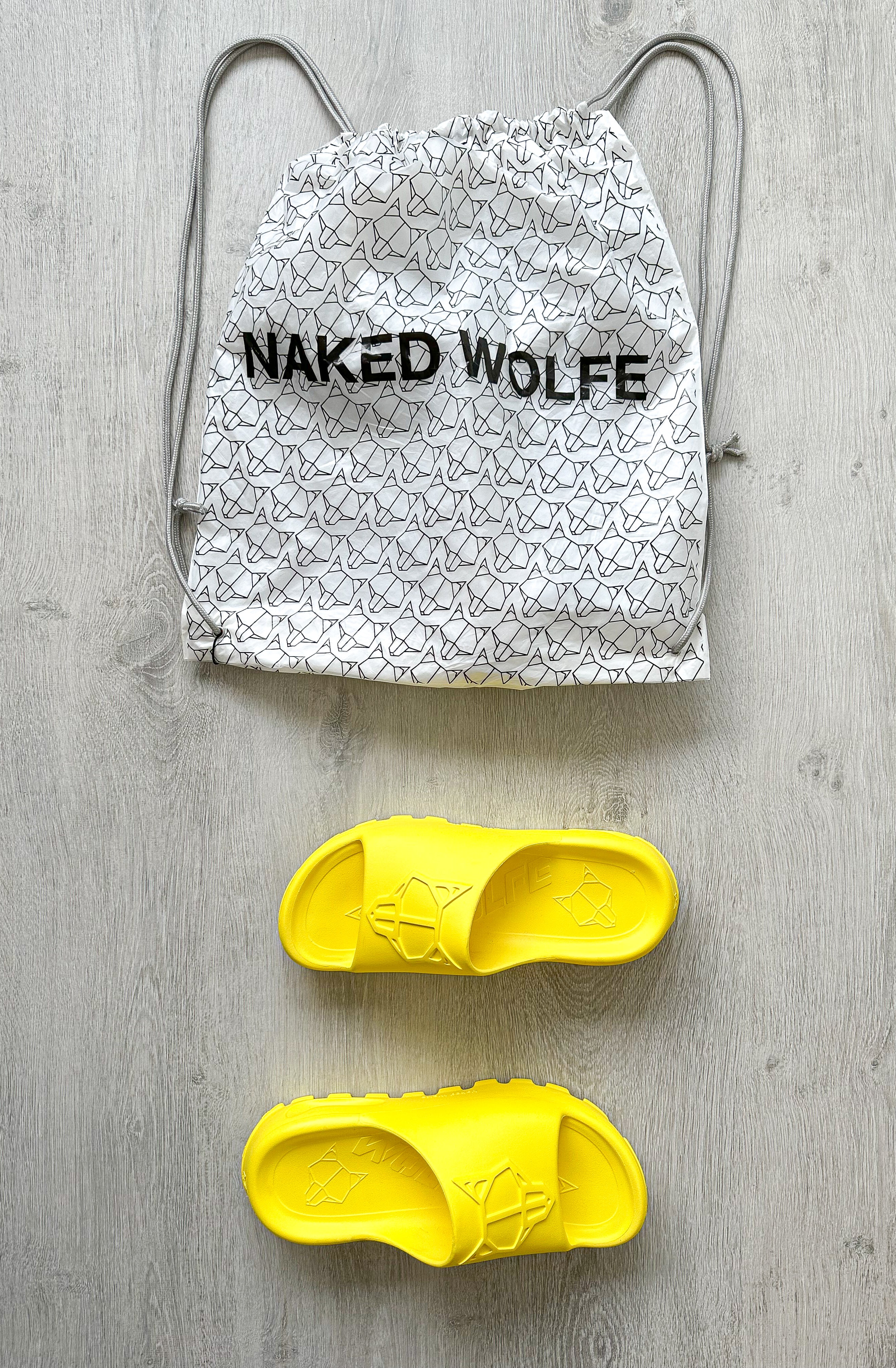 NAKED WOLFE Yellow Tommy Waterproof Sandals Slide - House Of Huntington