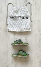 NAKED WOLFE Vegas Logo Embossed Mesh Army Camo Sandals Slide - House Of Huntington