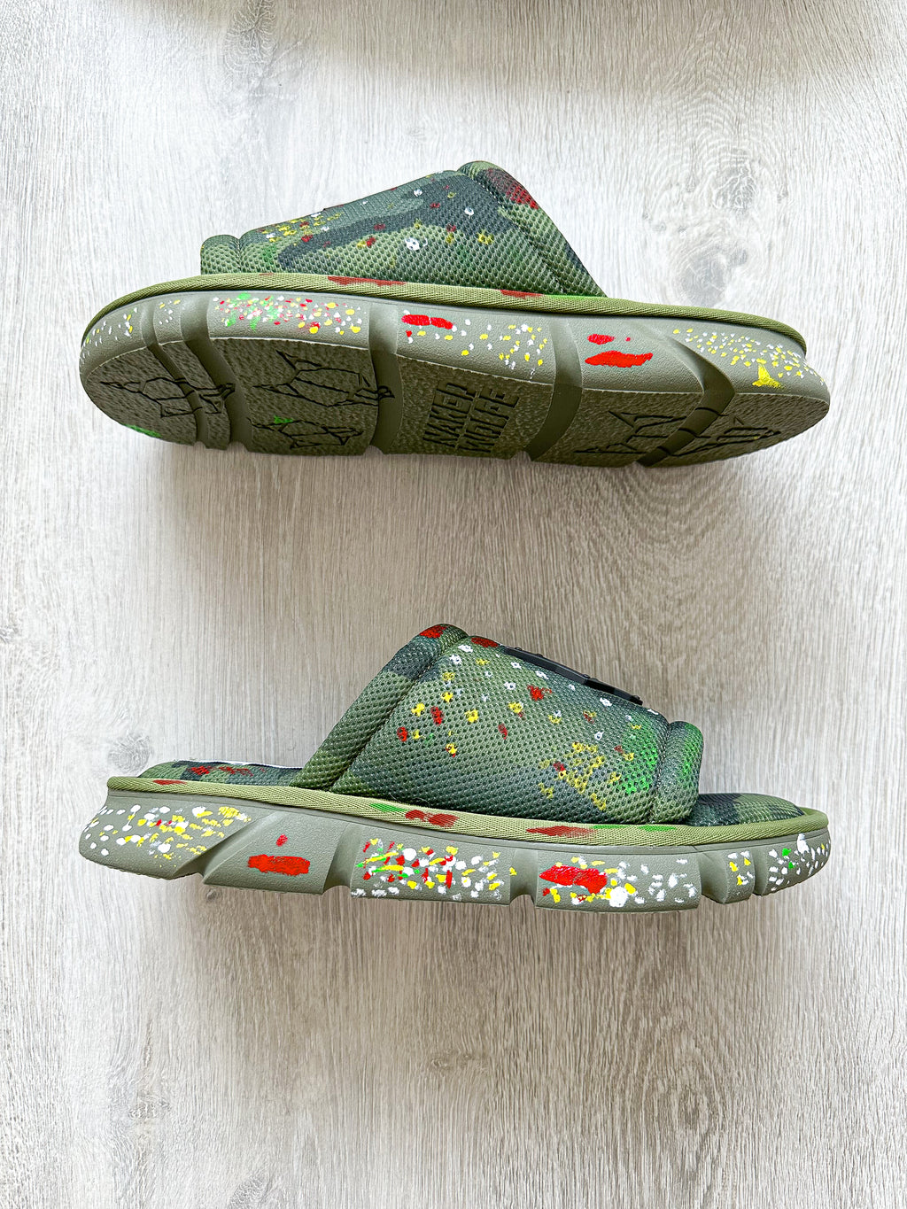 NAKED WOLFE Vegas Logo Embossed Mesh Army Camo Sandals Slide - House Of Huntington