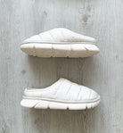 NAKED WOLFE White Nylon Padded Wolf Embossed Sandals Slides - House Of Huntington