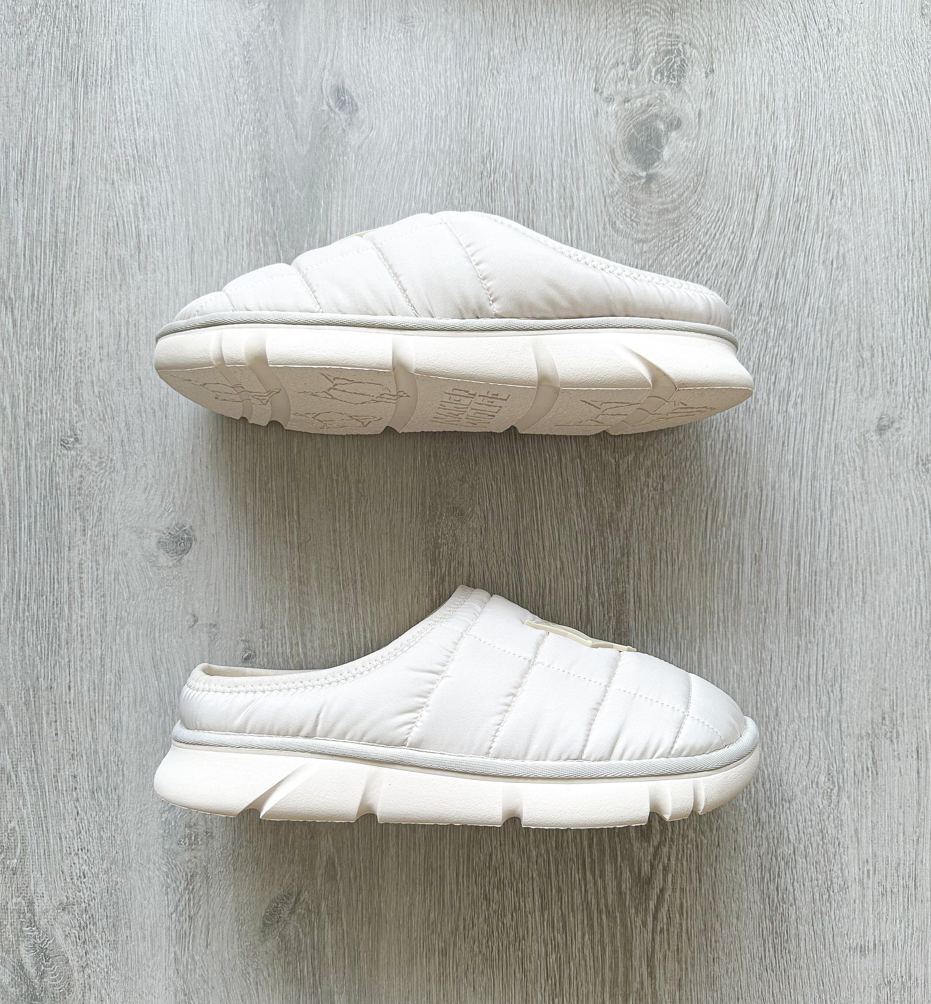 NAKED WOLFE White Nylon Padded Wolf Embossed Sandals Slides - House Of Huntington