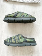 NAKED WOLFE Montana Green Army Camp Padded Wolf Embossed Sandals Slide - House Of Huntington