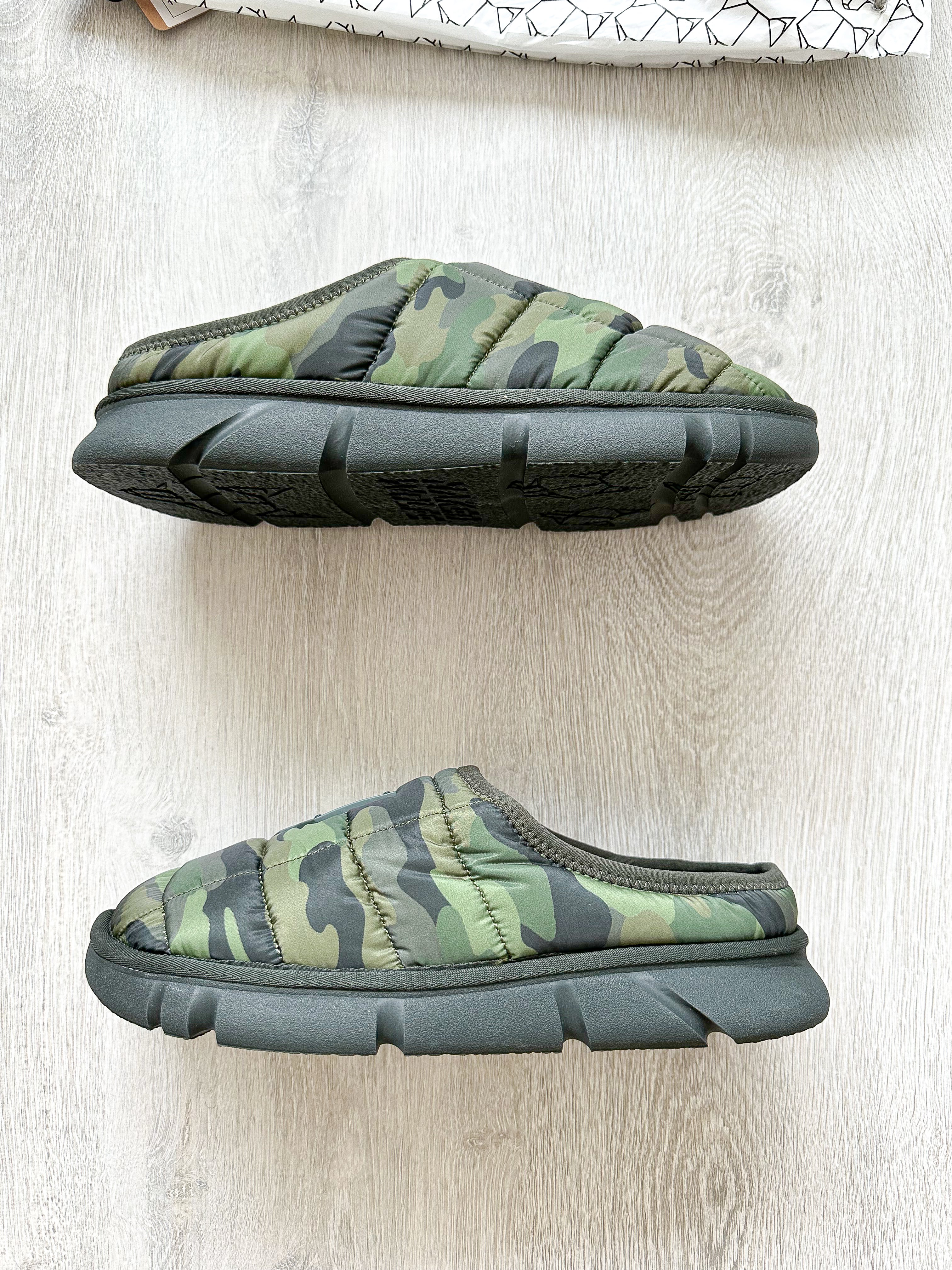 NAKED WOLFE Montana Green Army Camp Padded Wolf Embossed Sandals Slide - House Of Huntington