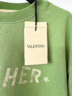 Valentino Chez Valentino Patch Crewneck Cotton-Jersey Sweatshirt