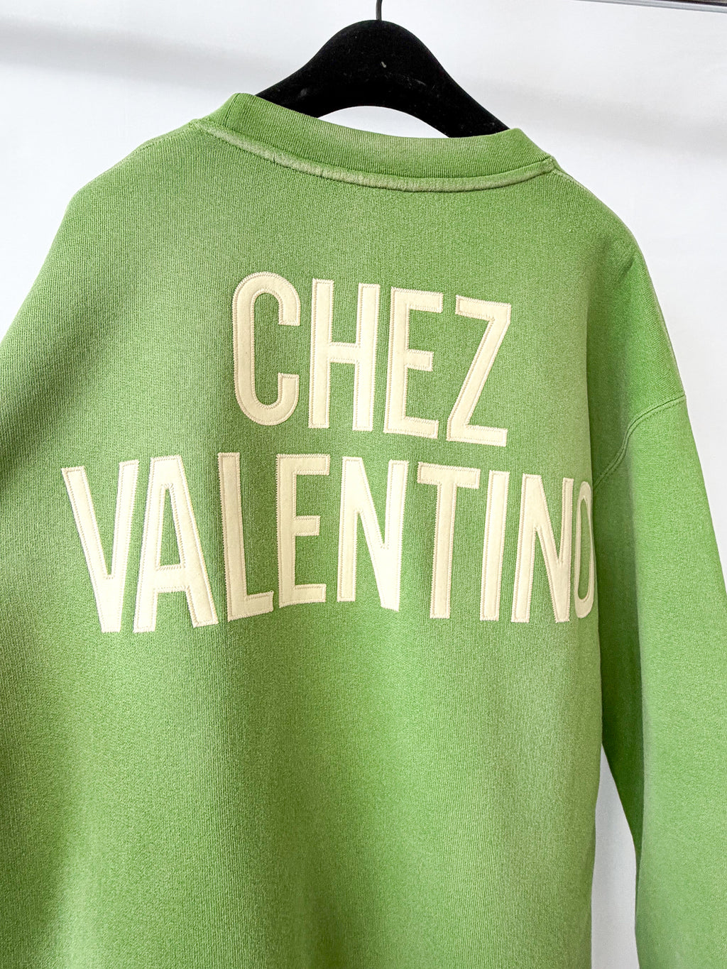 Valentino Chez Valentino Patch Crewneck Cotton-Jersey Sweatshirt