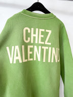 Valentino Chez Valentino Patch Crewneck Cotton-Jersey Sweatshirt