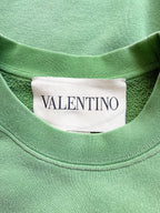 Valentino Chez Valentino Patch Crewneck Cotton-Jersey Sweatshirt