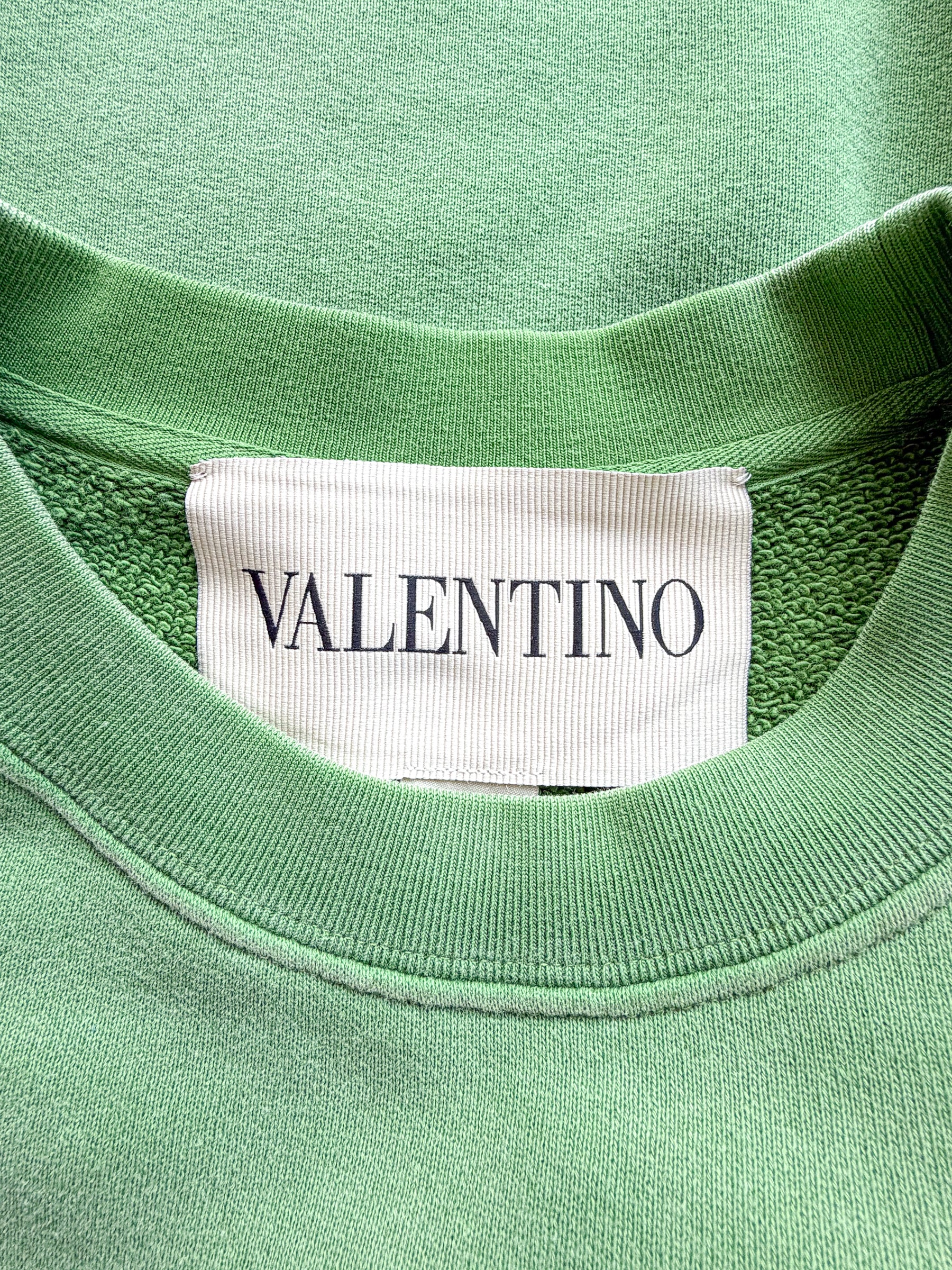 Valentino Chez Valentino Patch Crewneck Cotton-Jersey Sweatshirt