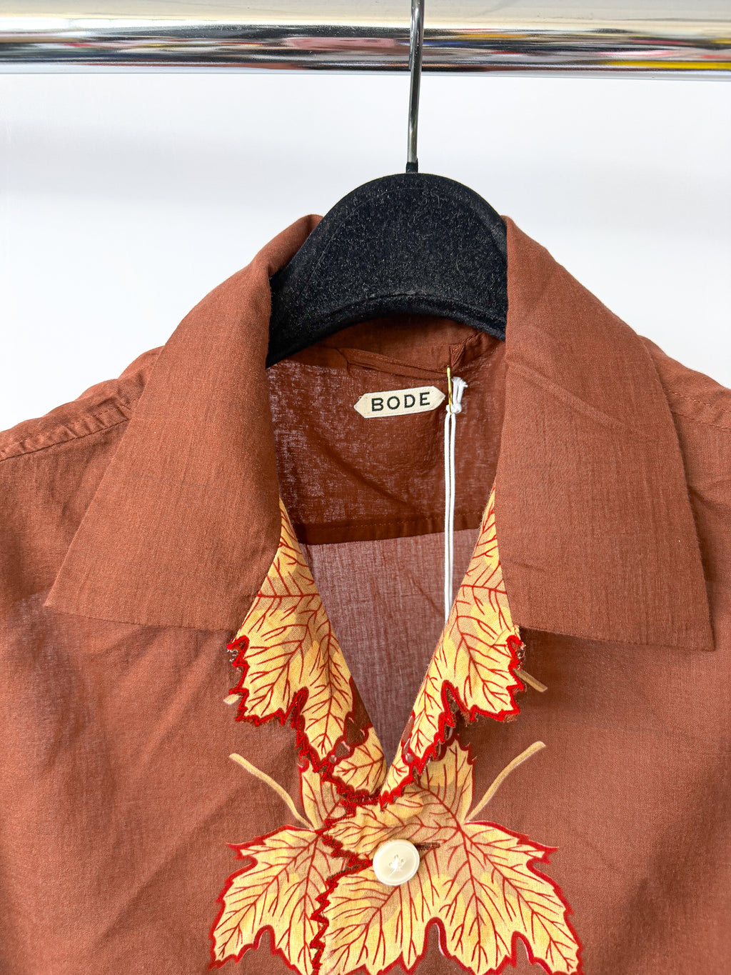 Bode Harvest Floor Short Shirt Brown