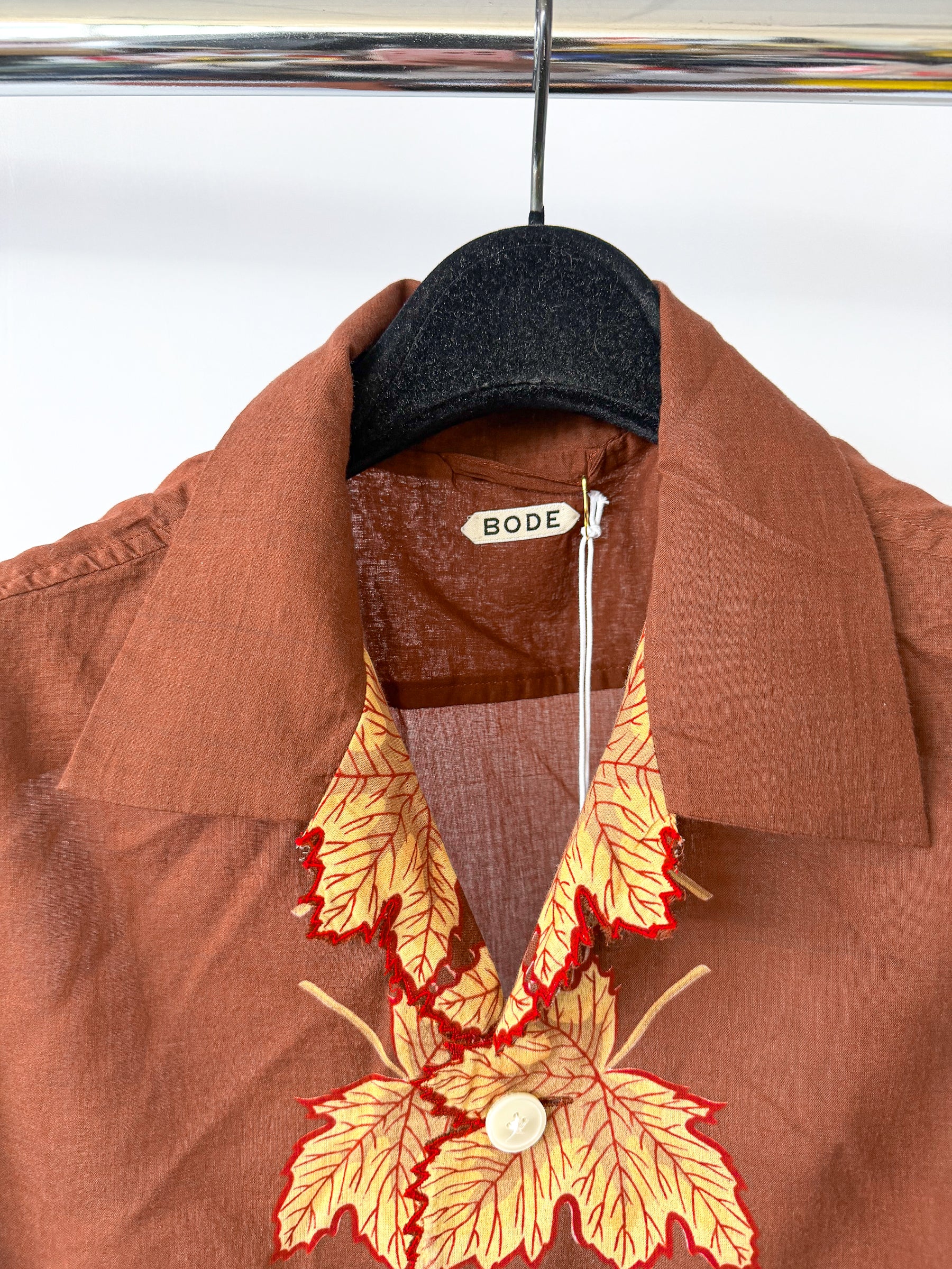 Bode Harvest Floor Short Shirt Brown