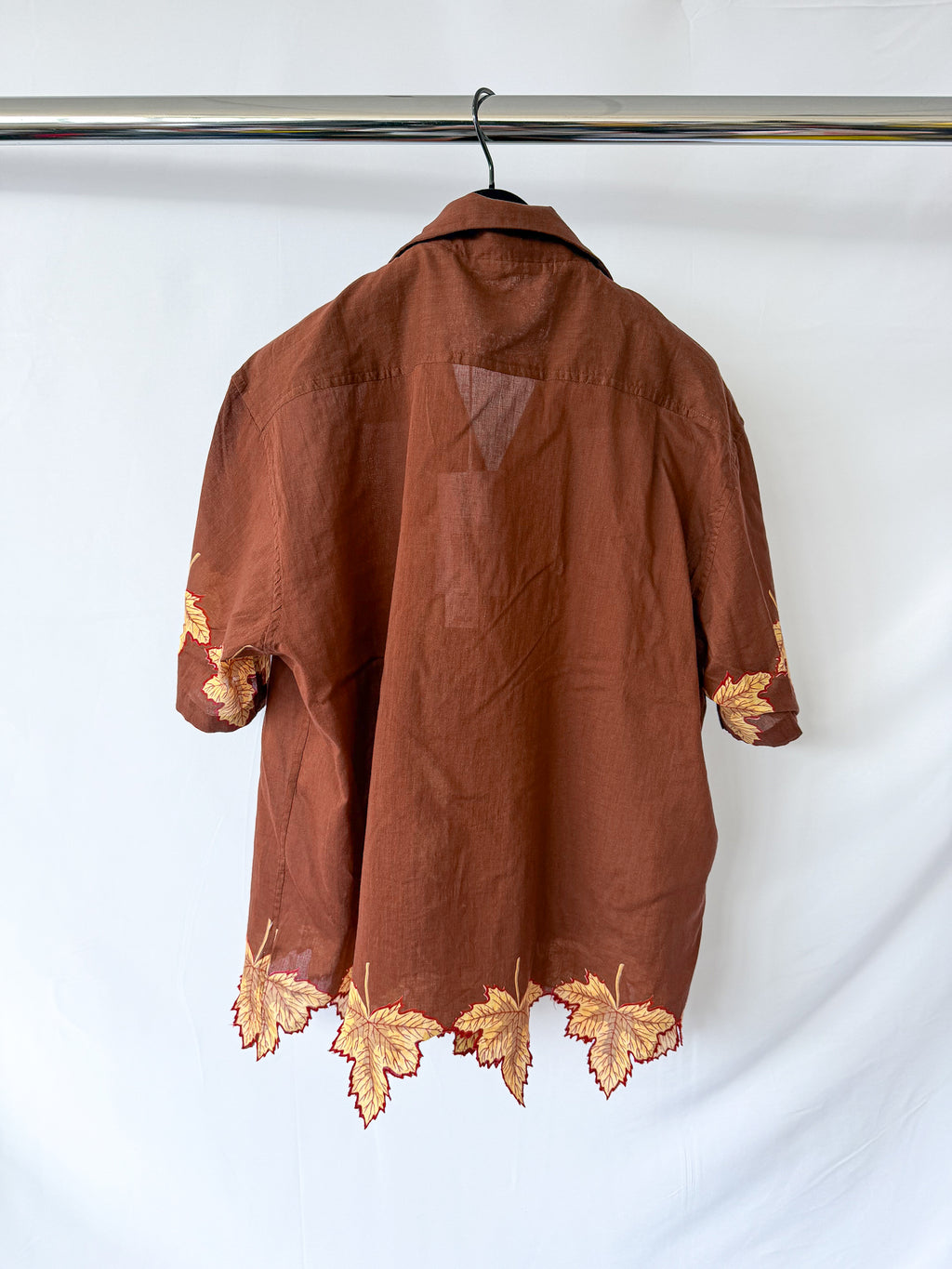 Bode Harvest Floor Short Shirt Brown
