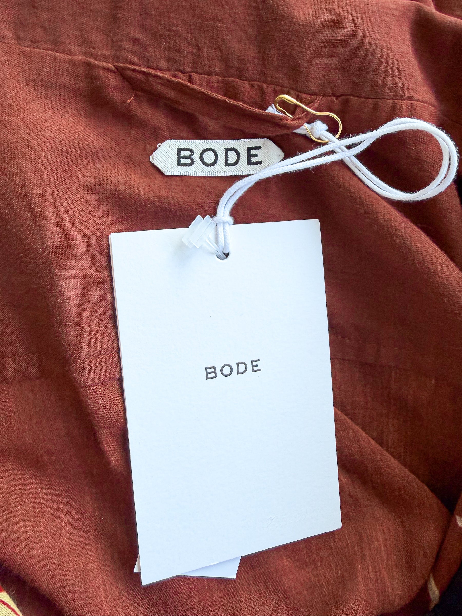 Bode Harvest Floor Short Shirt Brown