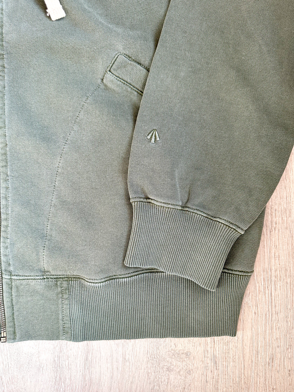 Nigel Cabourn Green Embroidered Arrow Zip Hoodie Jacket - House Of Huntington