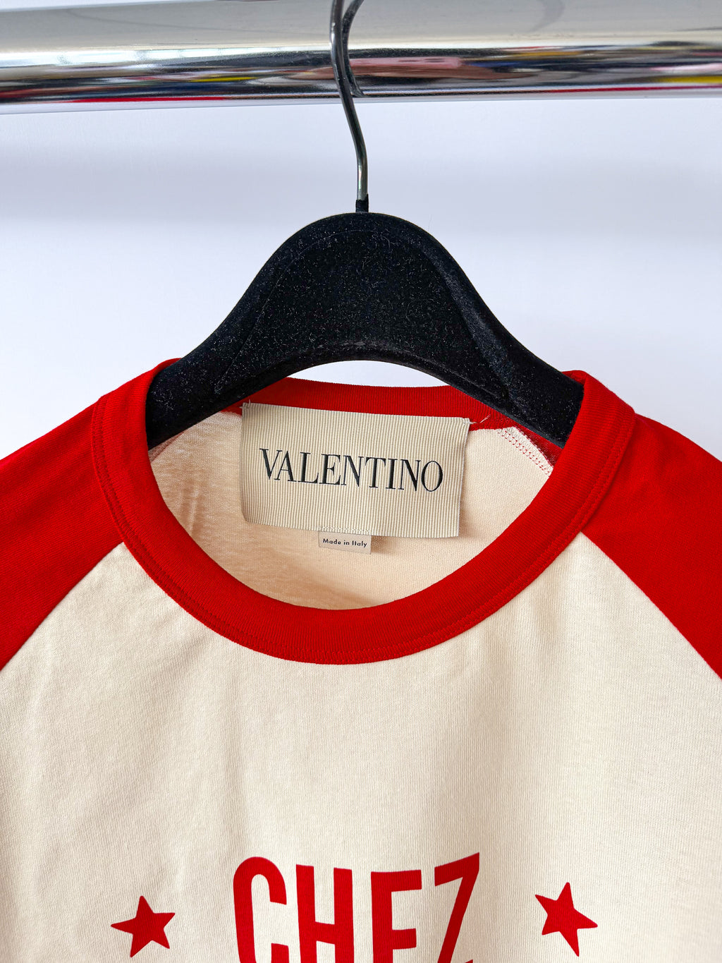 Valentino Chez Red Beige Tee Shirt