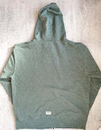 Nigel Cabourn Green Embroidered Arrow Zip Hoodie Jacket - House Of Huntington