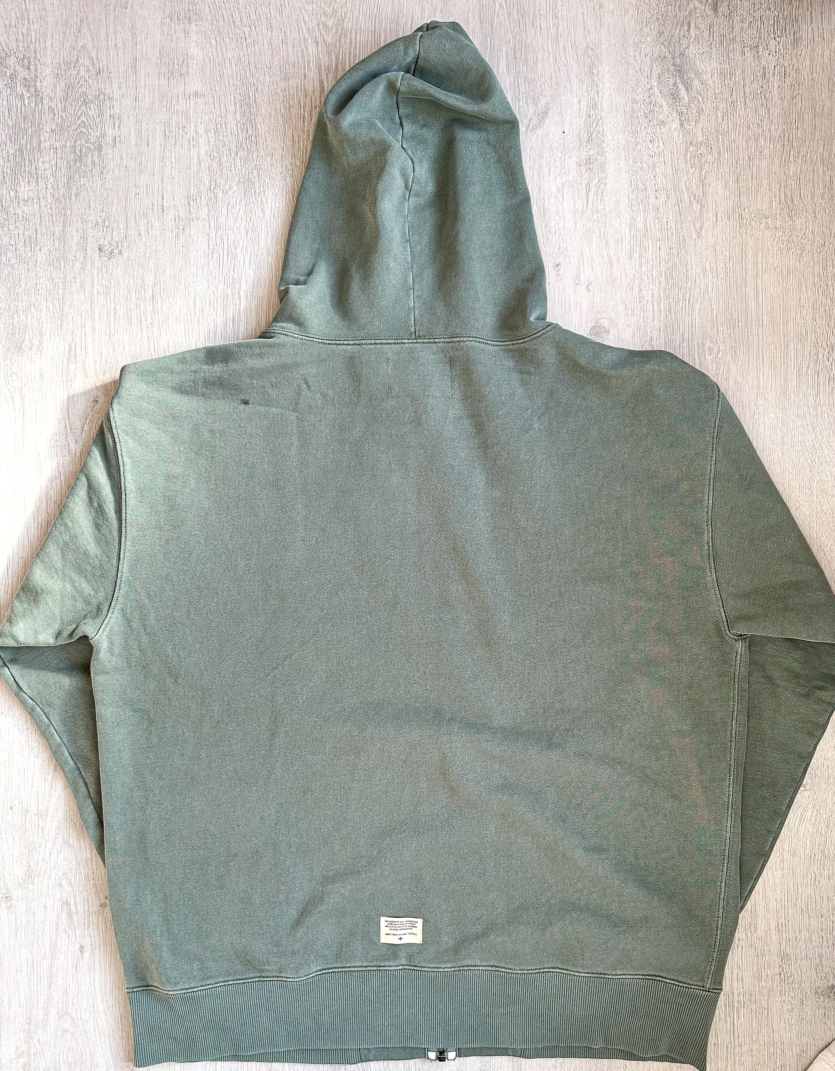 Nigel Cabourn Green Embroidered Arrow Zip Hoodie Jacket - House Of Huntington