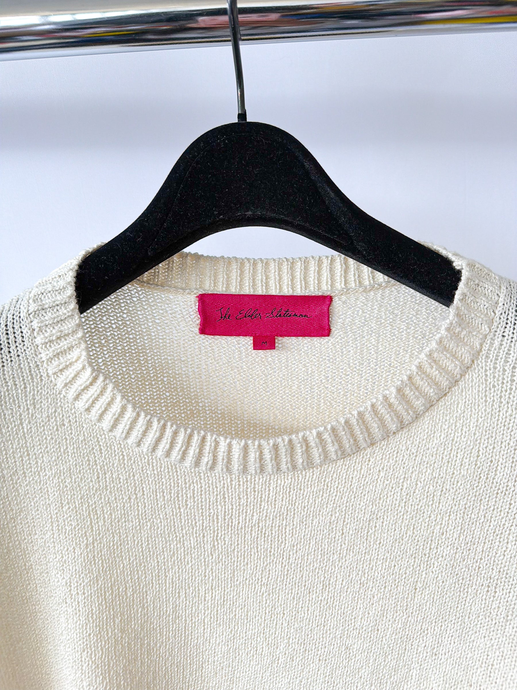 Elder Statesman Nora Lite Knitted Tee In Beige