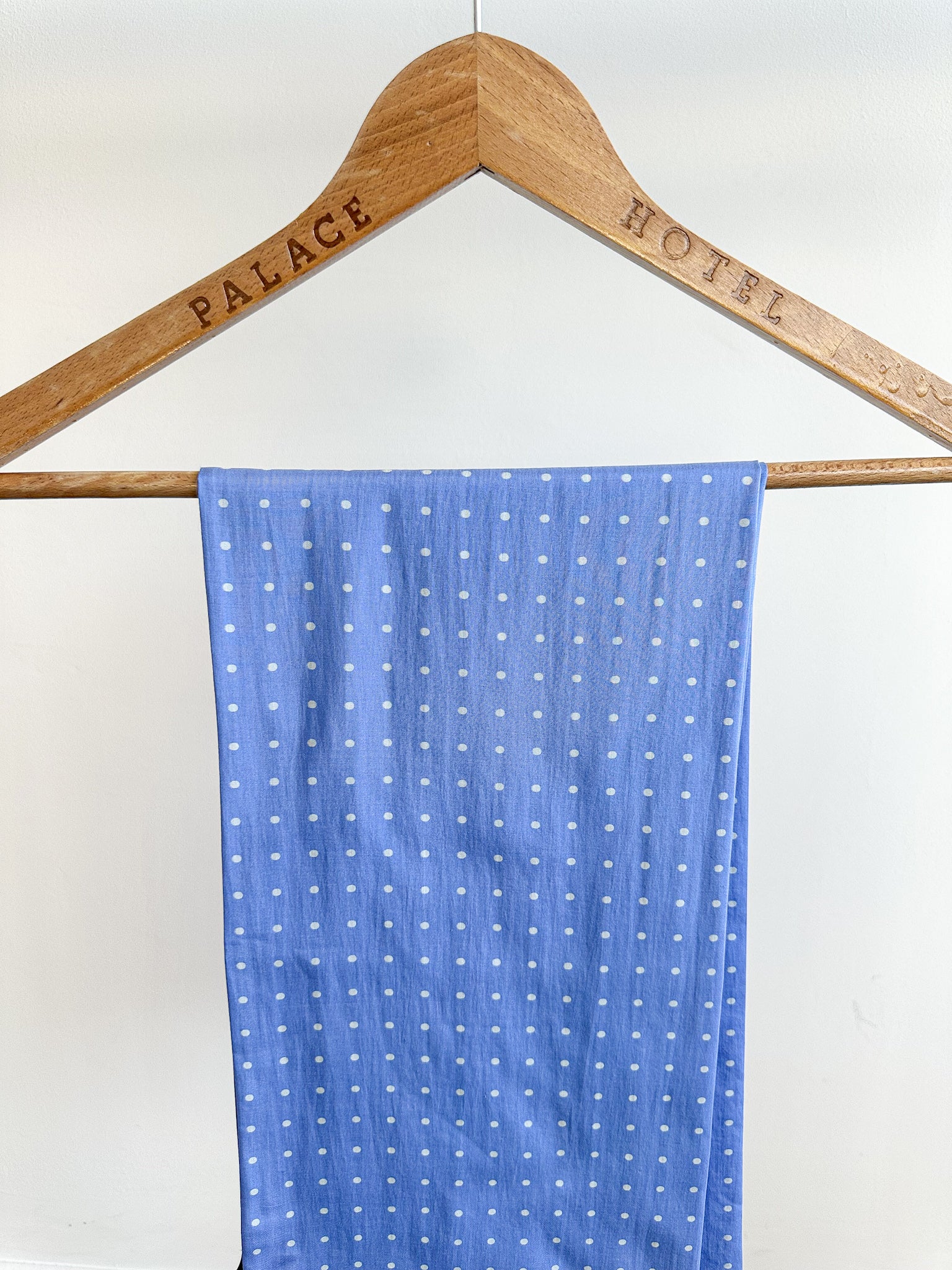 Drake's Light Blue Tubular Silk Rectangle Spotted Reversible Heart Scarf - House Of Huntington