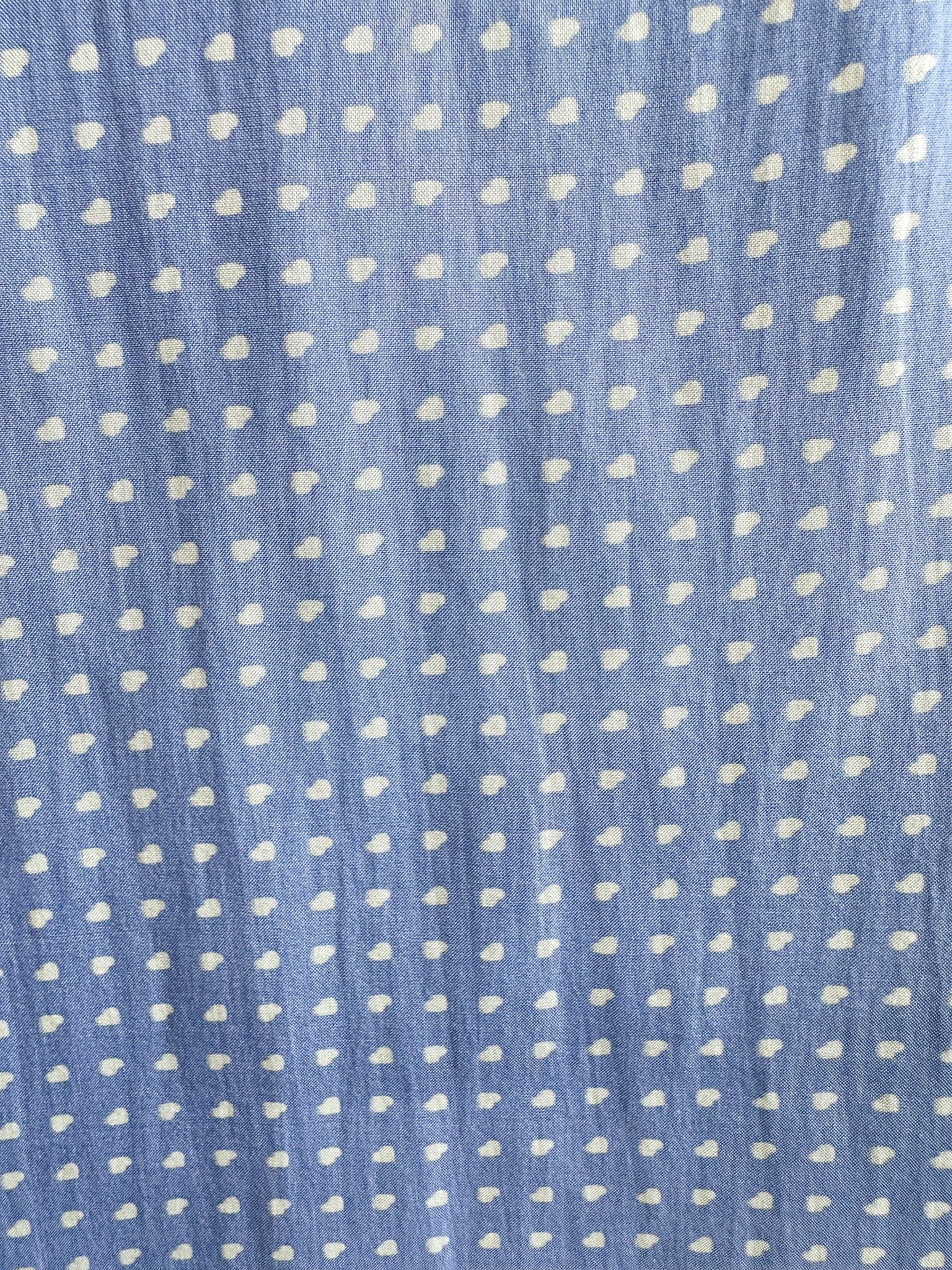 Drake's Light Blue Tubular Silk Rectangle Spotted Reversible Heart Scarf - House Of Huntington