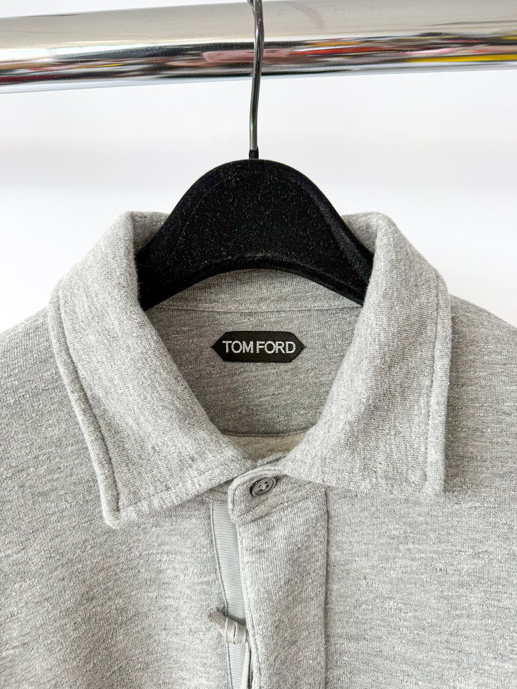 Tom Ford Grey Half Button Pull Over Sweatshirt