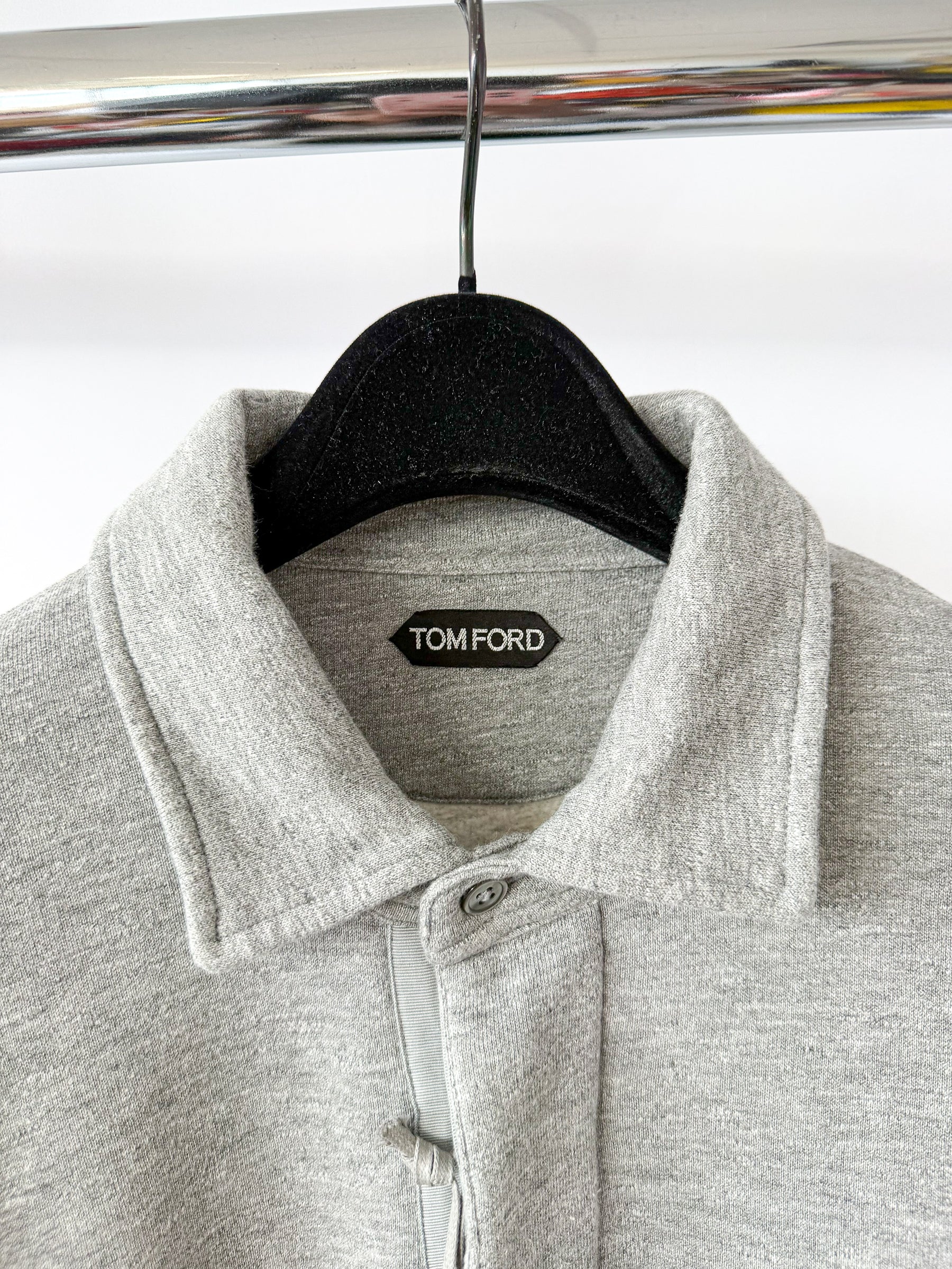 Tom Ford Grey Half Button Pull Over Sweatshirt