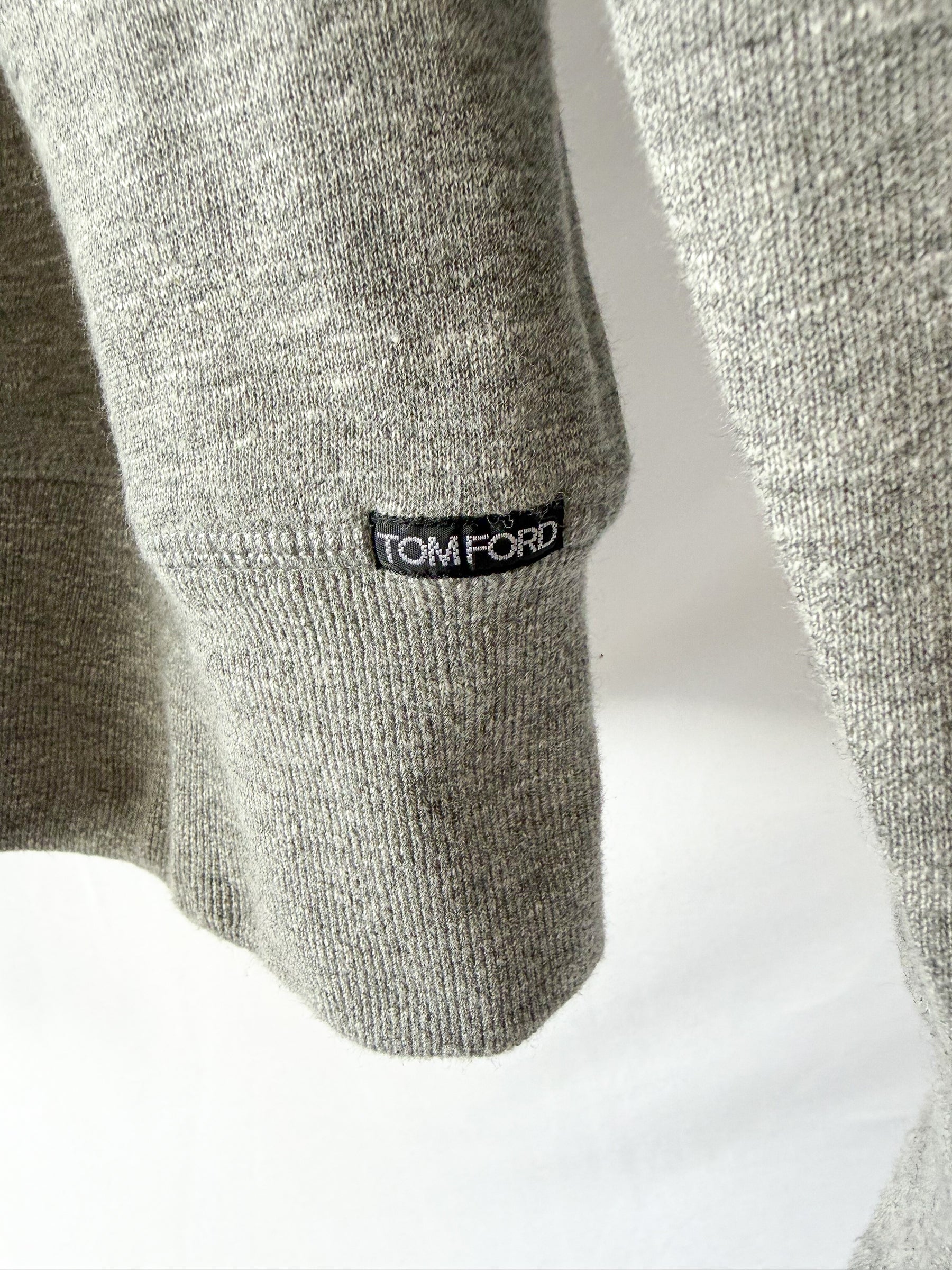 Tom Ford Grey Half Button Pull Over Sweatshirt