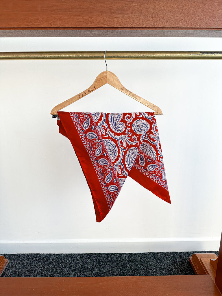 E Marinella Red Paisley Silk Scarf - House Of Huntington