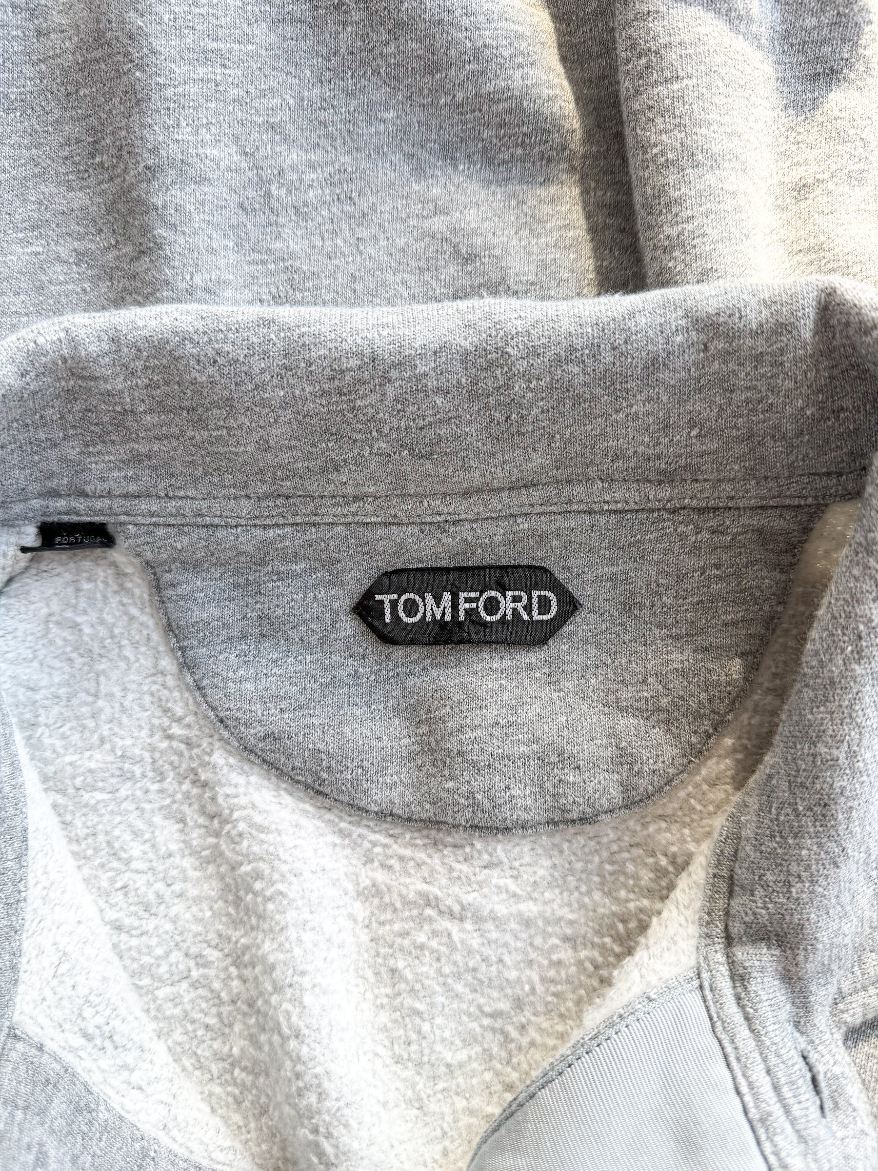 Tom Ford Grey Half Button Pull Over Sweatshirt