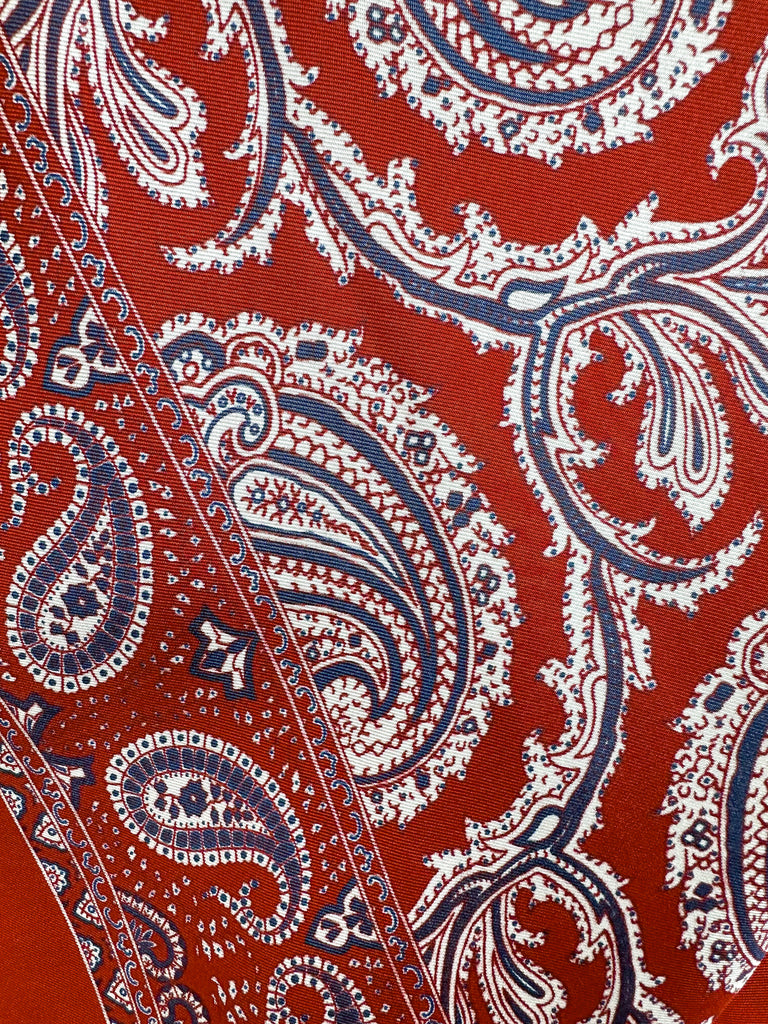 E Marinella Red Paisley Silk Scarf - House Of Huntington