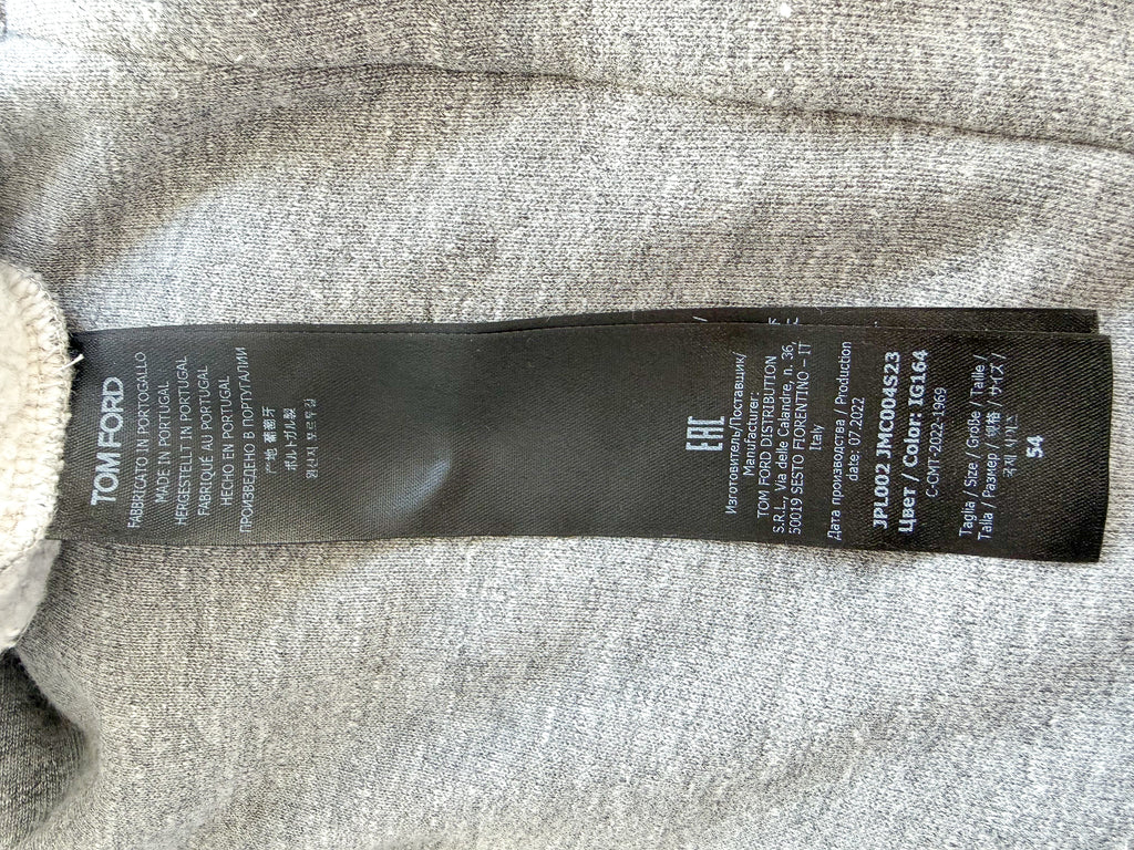 Tom Ford Grey Half Button Pull Over Sweatshirt